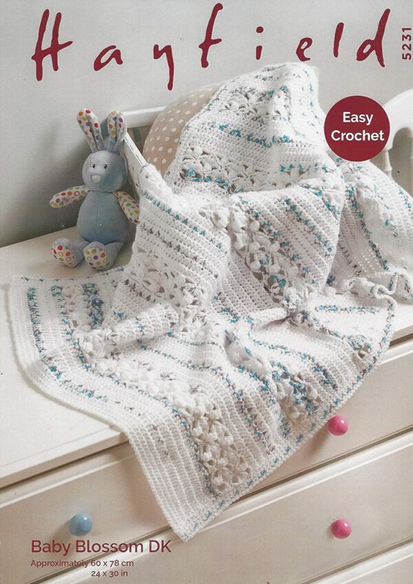 Sirdar Hayfield Baby Blossom DK Crochet Pattern 5231 Blanket