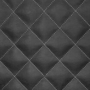 Box Quilted Vinyl Foam Leatherette Fabric Material - WHITE STITCHES