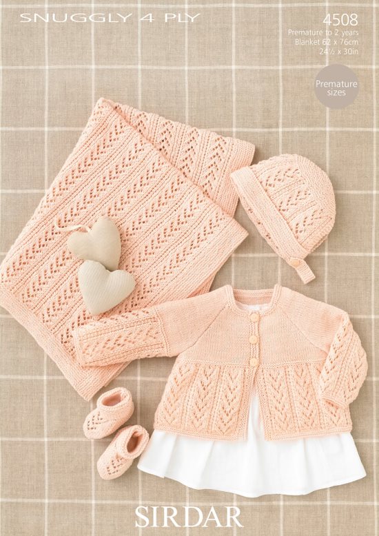 Sirdar Knitting Pattern Snuggly Ply, Baby Clothes 4508 CRS