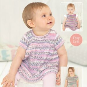 Sirdar Knitting Pattern - Snuggly Baby Crofter DK, Dresses 4754