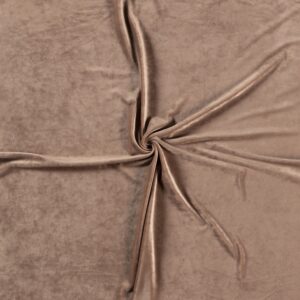 Luxury Stretchy SOFT Velvet Velour Fabric Material - CAMEL