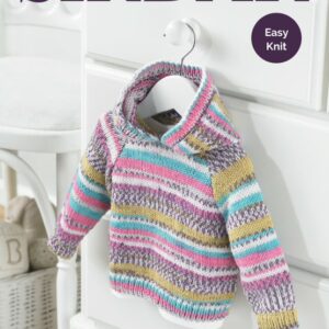 Sirdar Knitting Pattern - Snuggly Baby Crofter DK, Hooded Sweater 5210