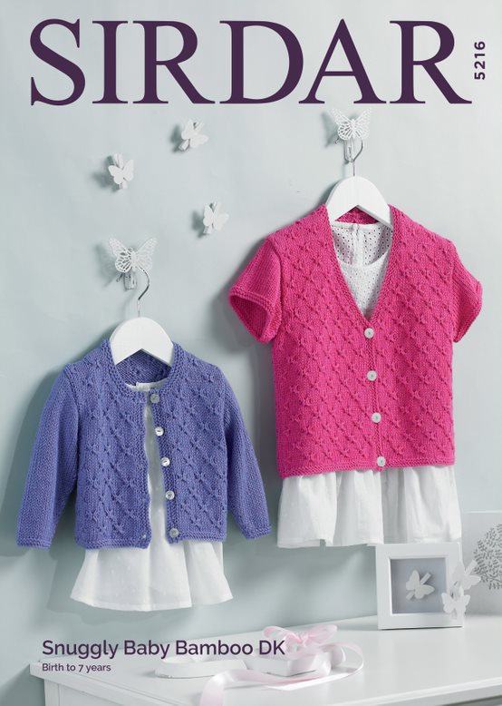 Sirdar Knitting Pattern Snuggly Baby Crofter DK, Baby Girl's Cardigan 5216