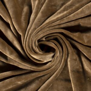 Luxury Stretchy SOFT Velvet Velour Fabric Material - CHESTNUT
