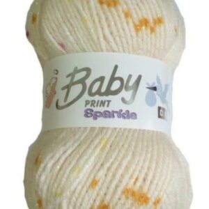 Woolcraft Baby Print SPARKLE DK Knitting Wool Yarn 100g - 645 Nougat