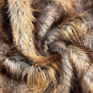 Super Luxury Faux Fur Fabric Material - BLUE BEIGE WOLF