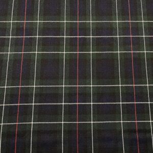 Tartan Fabrc Navy Blue & Green Blackwatch Tartan Check Polyvscose