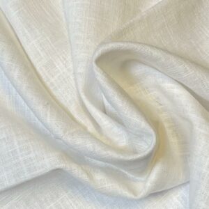 Washed Linen Canvas Fabric Material - WHITE