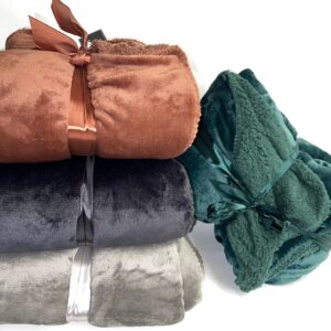 TEDDY FLEECE THROW BLANKET CUDDLE SOFT DOUBLE BED