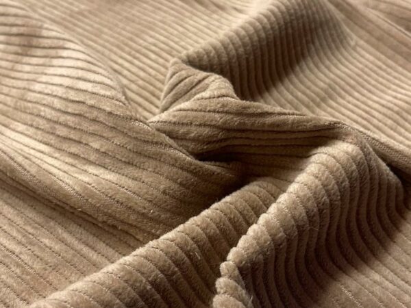 WASHED Jumbo Cord Wale Cotton Velvet Fabric Material LIGHT BROWN