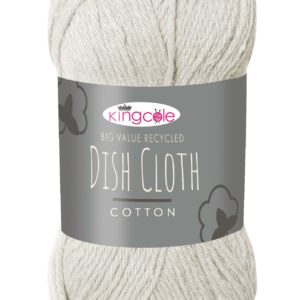 DIS King Cole Big Value Recycled Dish Cloth Cotton Knitting Yarn 100g - 5060 Cream