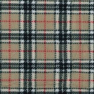 Printed Polar Fleece Fabric Material SMALL TARTAN BEIGE