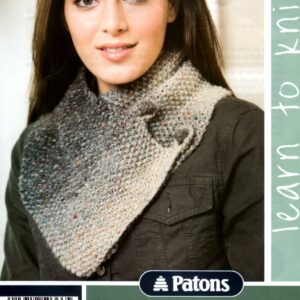 Patons Learn To Knit Neck Wrap In Shadow Tweed Knitting Wool / Yarn Kit