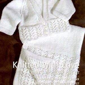 Patons Knitted With Love Babys First Cosy Blanket / Matinee Knitting Kit White