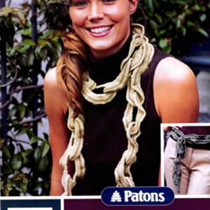 Patons Crochet Kit - Loopy Belt / Scarf Washed Haze Cream