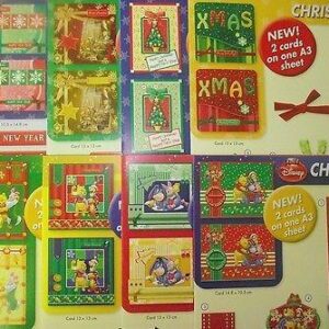 8 STUDIOLIGHT 3D Decoupage Christmas Card Sheets INC DISNEY