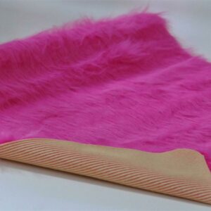 Long Pile Faux Fur Fabric Sheepskin Rug 140cm x 70cm Lipstick Pink