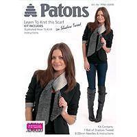 Patons Learn to Knit This scarf in Shadow Tweed Knitting Kit Wool / Yarn - 06917