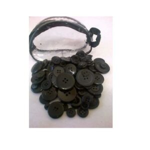 Button Purse Over 100 Assorted Sewing Craft Buttons 75 grams - Black