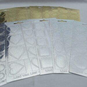 Cardmaking Pack of 10 sheets Peel Offs Gold and Silver Assorted
