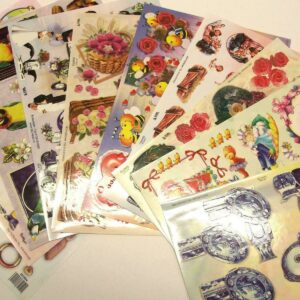TBZ 10 Assorted A4 3D Embossed Decoupage Sheets