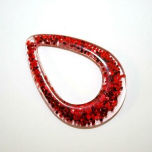 IMPEX TRIMITS JEWELLERY - RED GLITTER PENDANT RT58