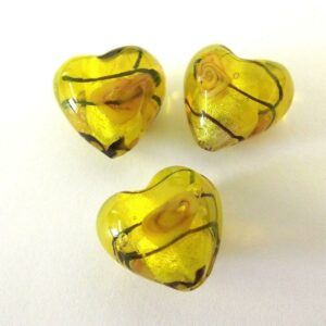 IMPEX TRIMITS DELUXE - HEART ROSE LAMP BEADS - YELLOW