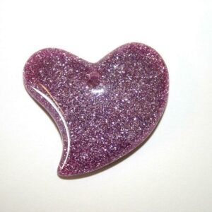 IMPEX TRIMITS JEWELLERY - LILAC GLITTER HEART RT68