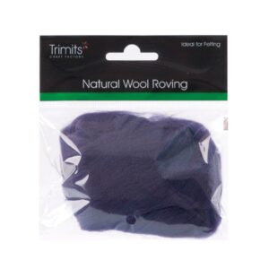 TRIMITS Natural 100% Wool Roving For Needle Felting 10g - PLUM