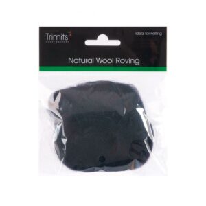 TRIMITS Natural 100% Wool Roving For Needle Felting 10g - NAVY