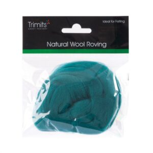 TRIMITS Natural 100% Wool Roving For Needle Felting 10g - GRASS GREEN