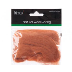 TRIMITS Natural 100% Wool Roving For Needle Felting 10g - BEIGE