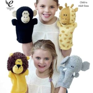DIS King Cole Knitting Pattern DK Yarn - ANIMAL HAND PUPPETS 9027