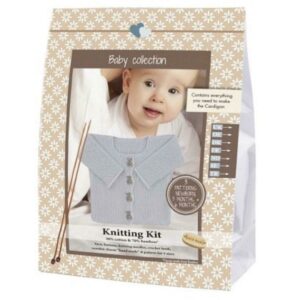 Go Handmade Knitting Crochet Kit Baby Cardigan - Light Grey