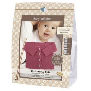 Go Handmade Knitting Crochet Kit Baby Cardigan - Medium Pink
