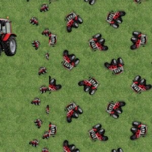 Luxury Cotton Jersey PANEL Fabric Material - TRACTORS