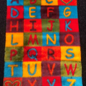 Funky Fun Soft Faux Fur Fabric Rug - ALPHABET