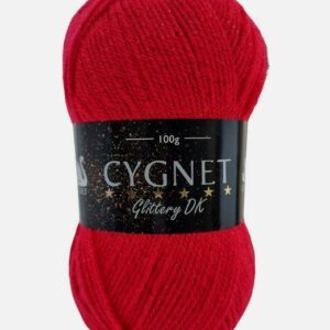 Cygnet Glittery DK Double Knitting Acrylic Yarn 100g 120 Red Berry