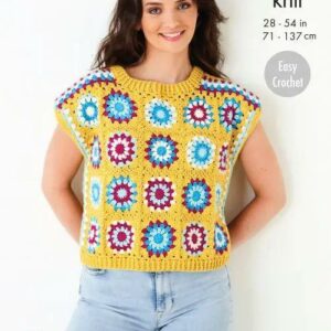 King Cole Crochet DK Pattern Jumper and Capped Sleeve Top 5944