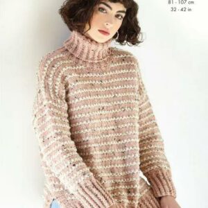 King Cole Aran Knitting Pattern Sweater and Cardigan 5862