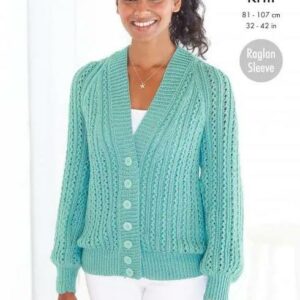 King Cole DK Knittig Pattern Cardigan and Shawl with Raglan Sleeves 5807