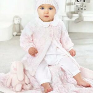King Cole DK Knitting Pattern Cardigan Hat and Blanket 5772