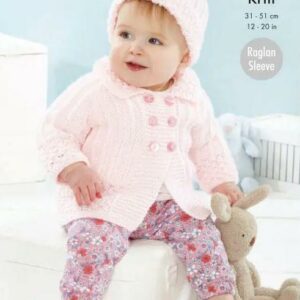 King Cole DK Knitting Pattern Coat Top and Hats 5771
