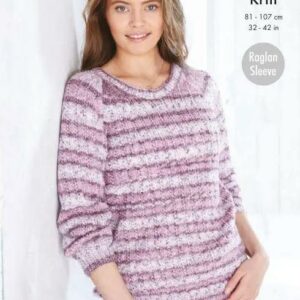King Cole DK Knitting Pattern Sweater and Cardigan 5764