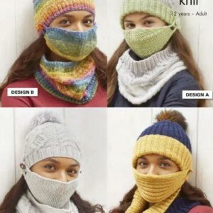 King Cole DK Knitting Pattern Hats Face Coverings and Cowls 5730