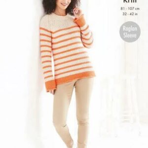 King Cole DK Knitting Pattern Sweater and Cardigan 5736