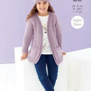 King Cole DK Knitting Pattern Cardigans and Hat 5586