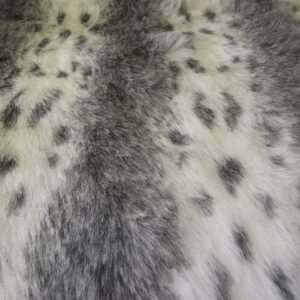 LUXURY Animal Faux Fur Fabric Material - GREY LYNX