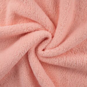 Cotton Teddy Sherpa Fleece Fabric Material - SALMON