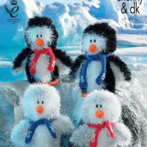 King Cole Tinsel Chunky and DK Knitting Pattern Penguins 9025